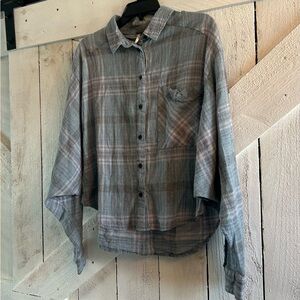 Gray Plaid Freepeople Shirt